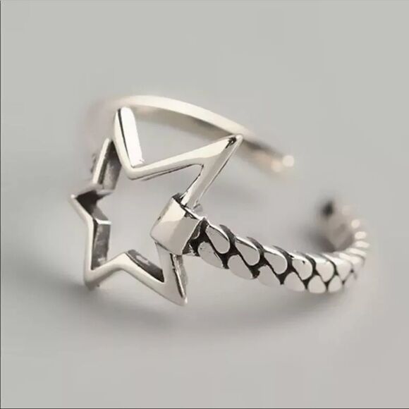 #45 Re-Stocked‼️NEW Minimalist 925 Sterling Silver Star Ring - Picture 1 of 7